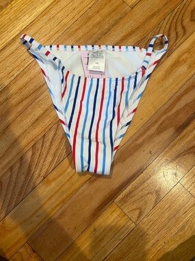 wild fable White Bikini Bottom with Red & Blue Stripes